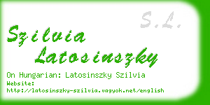 szilvia latosinszky business card